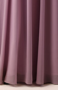 Long One-Shoulder Lilac Chiffon Bridesmaid Dress for Wedding