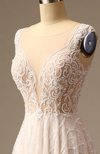 Load image into Gallery viewer, High Quality Sequined Lace A Line Wedding Dress Bridal Gowns with Train
