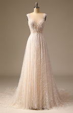 Load image into Gallery viewer, High Quality Sequined Lace A Line Wedding Dress Bridal Gowns with Train