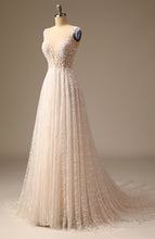 Load image into Gallery viewer, High Quality Sequined Lace A Line Wedding Dress Bridal Gowns with Train