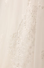 Load image into Gallery viewer, White Beaded A-Line Bridal Wedding Dress with Sweep Train