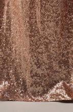 Load image into Gallery viewer, Long Rose Gold Open Back Sequined Mermaid  Evening Gowns for Lady